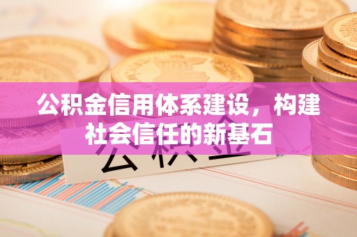 盘县公积金信用体系建设，构建社会信任的新基石