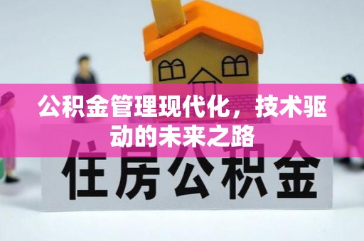 盘县公积金管理现代化，技术驱动的未来之路
